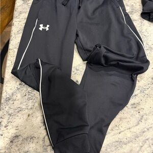 Under Armour Black Athletic Pants with White Trim
